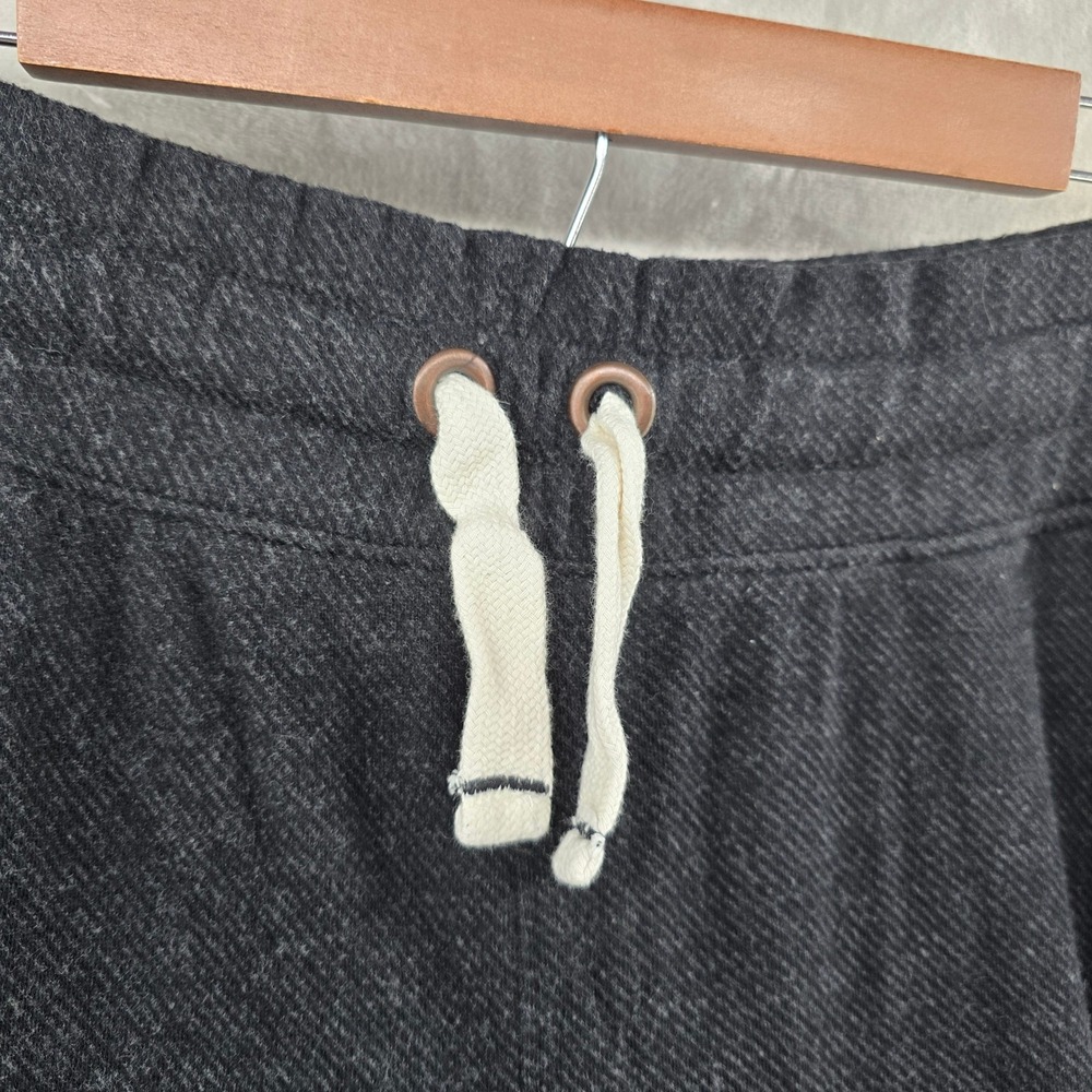 Faherty Women Medium Joggers Charcoal Grey Textured Drawstring Sweatpants - Picture 4 of 11